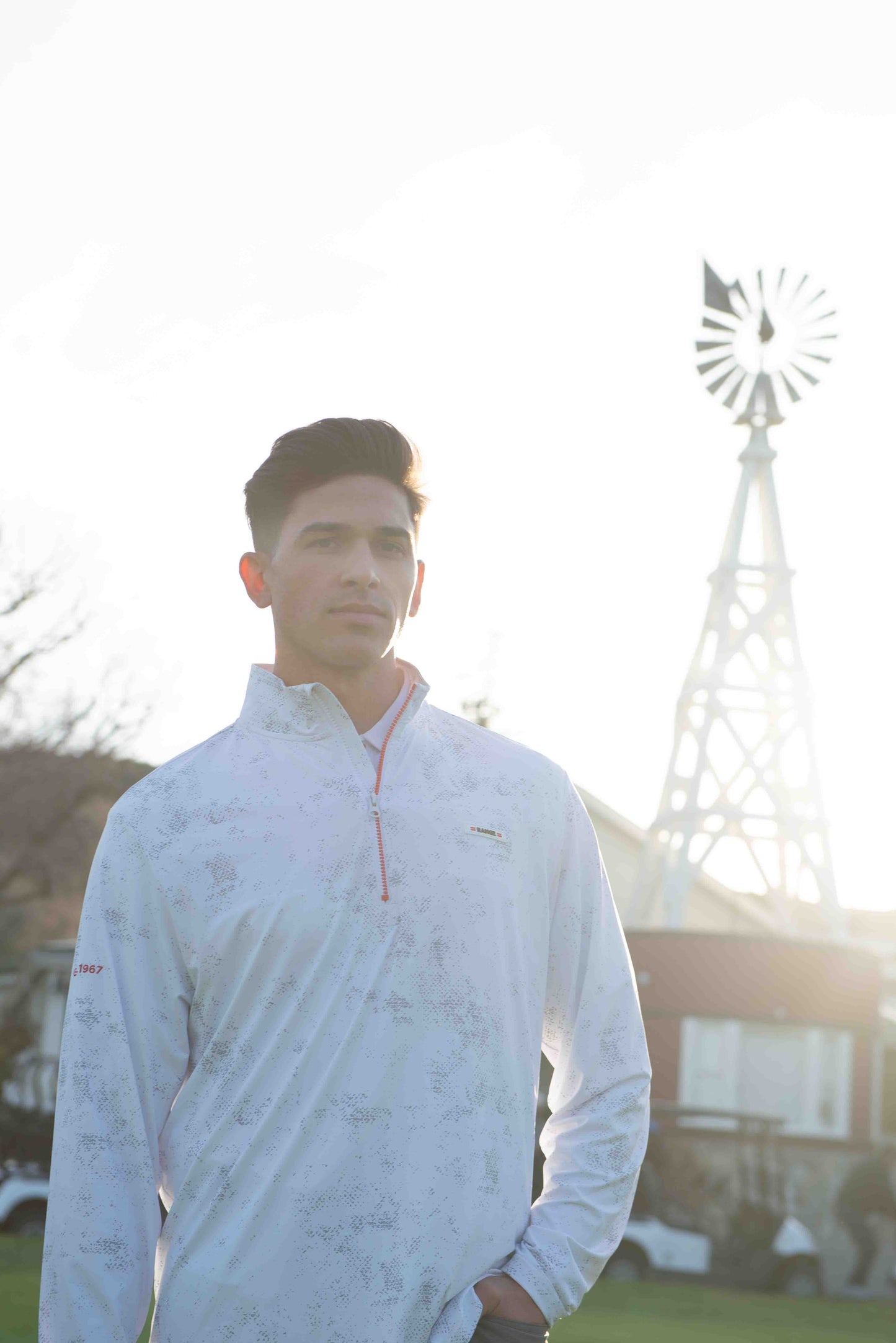 DIMPLIFIED | white quarter-zip