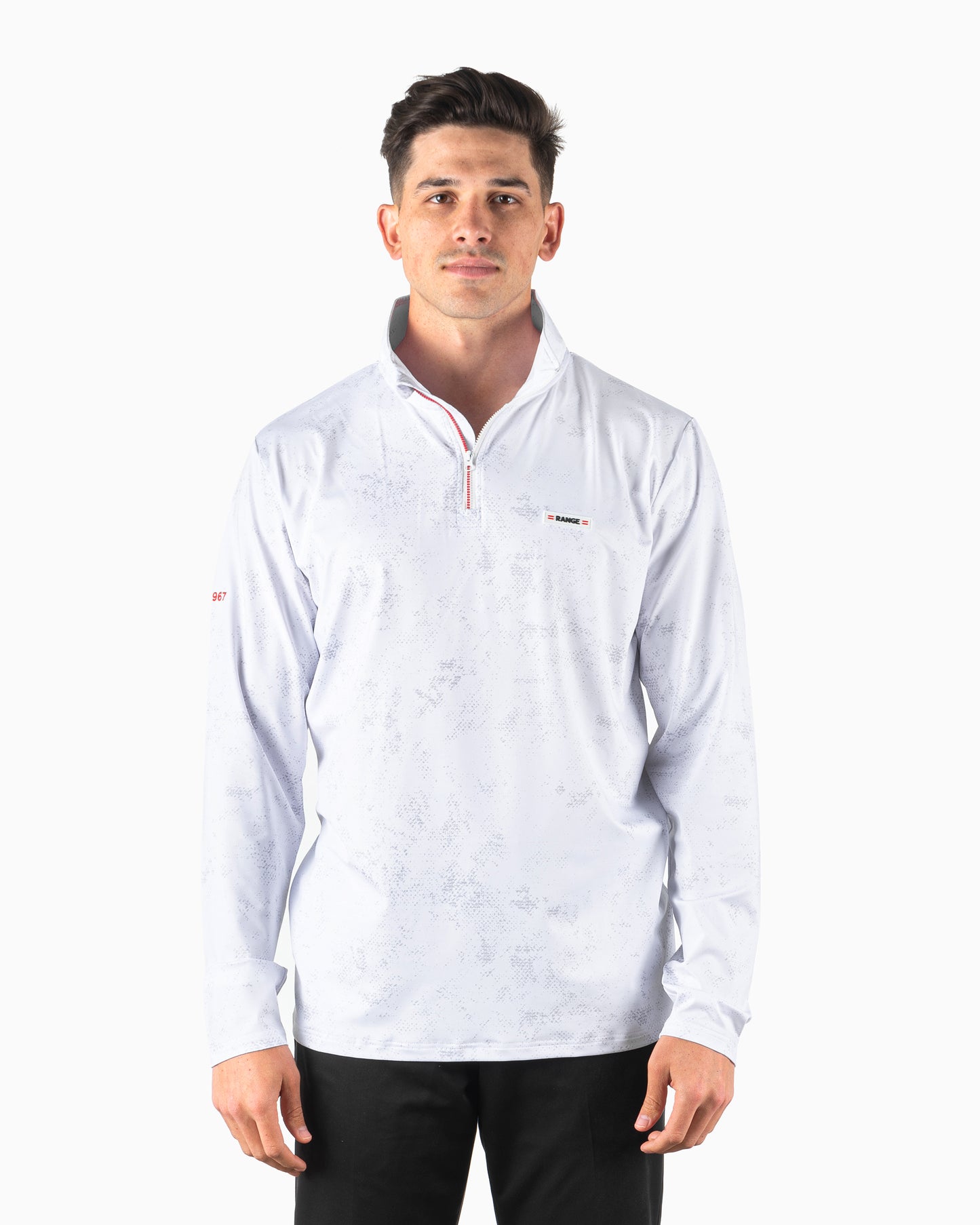 DIMPLIFIED | white quarter-zip