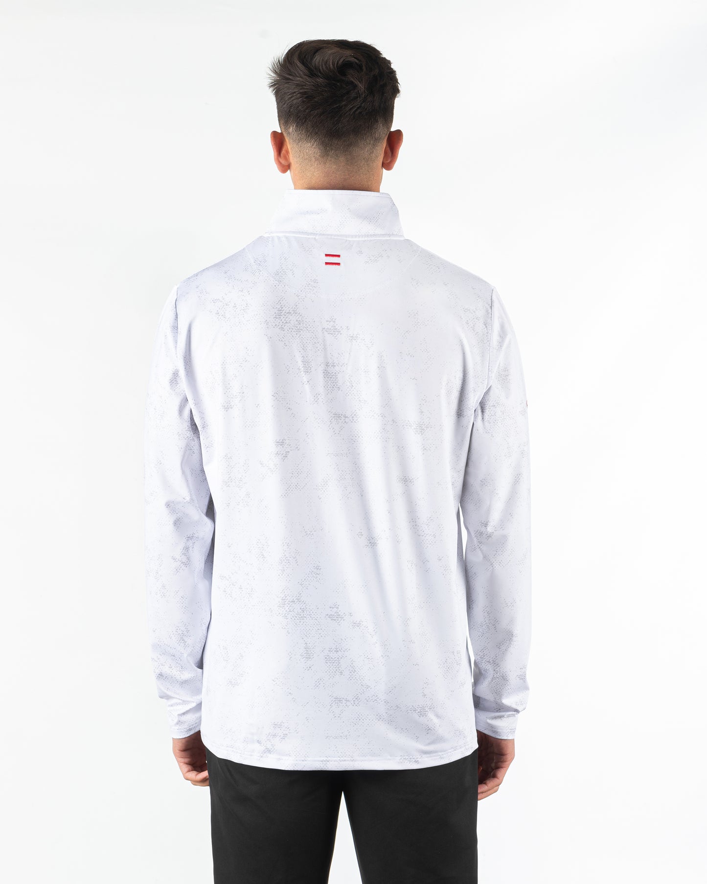 DIMPLIFIED | white quarter-zip