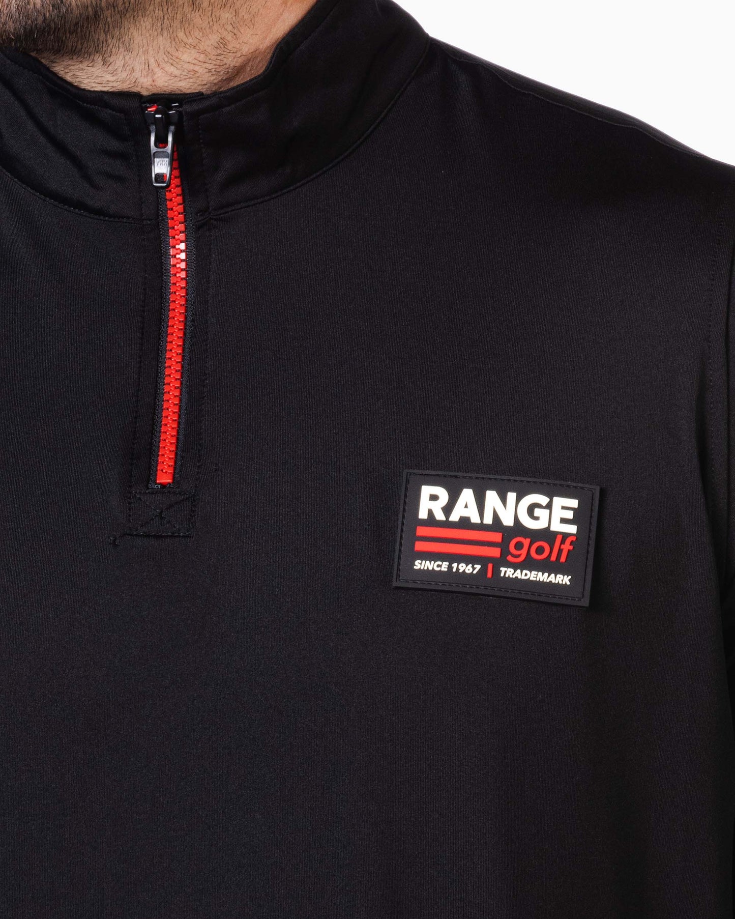 close up of range golf label on pocket